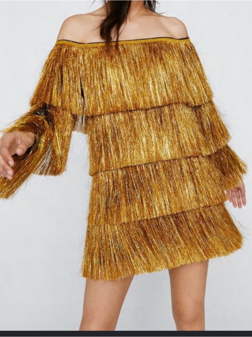 NWT Nasty Gal Gold Tassel Dress Size 6